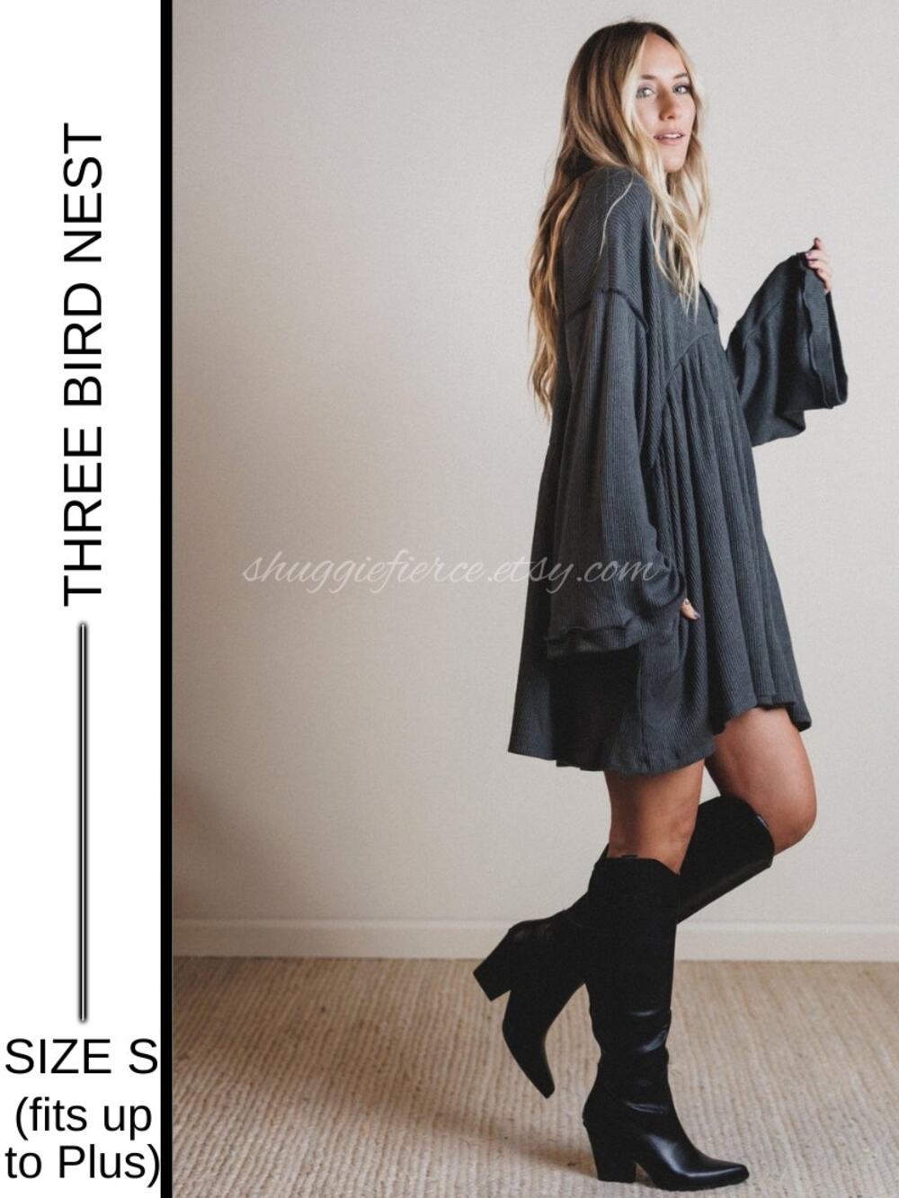 MSRP: $78 ✨Three Bird Nest Carefree Knit Mini Dress – Size S (fits up to Plus) ✨